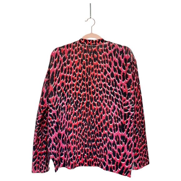 ZADIG & VOLTAIRE Mirka Cashmere Leopard Print Cardigan Size Medium Pink Animal - Picture 4 of 8